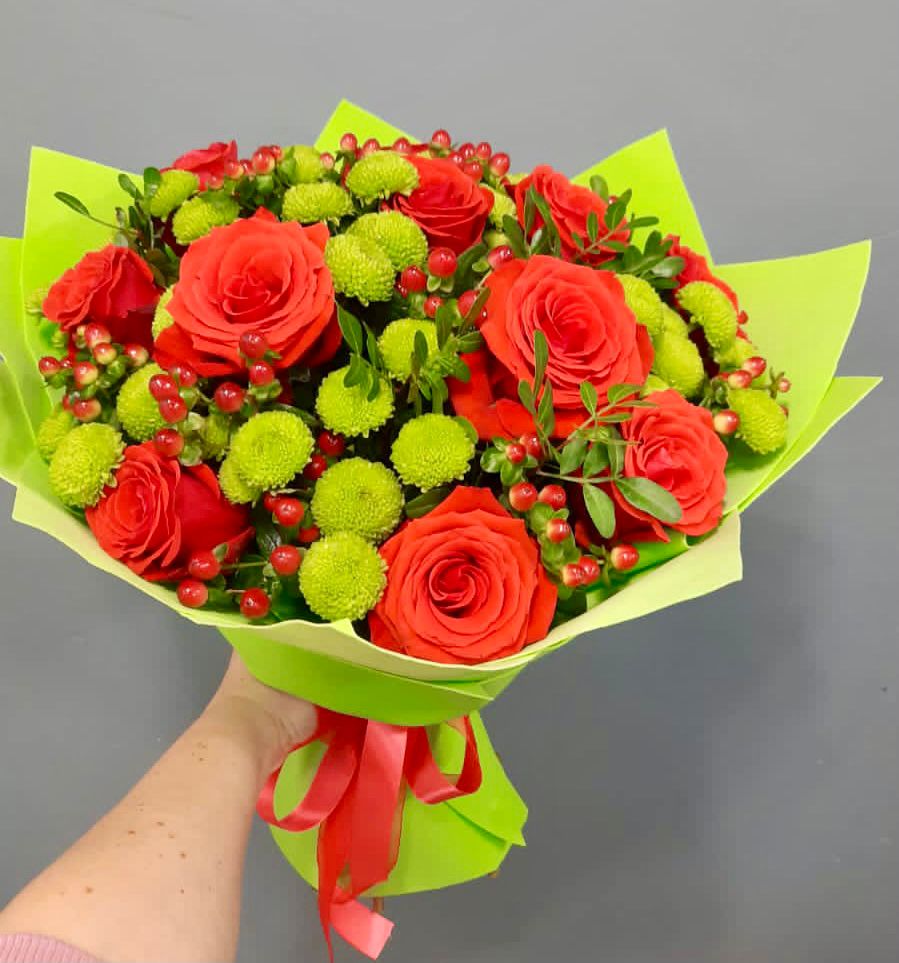 Букет цветов из: Хризантемы и Розы в Федоровка Республика Башкортостан