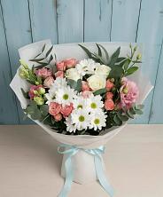 Букет цветов из:  Розы, Лизиантусы и Хризантемы в Федоровка Республика Башкортостан