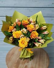 Букет цветов из:  Альстромерии и Розы в Федоровка Республика Башкортостан