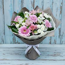 Букет цветов из:  Герберы, Альстромерии и Хризантемы в Федоровка Республика Башкортостан