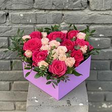 Цветочная композиция из Розы в коробке в Федоровка Республика Башкортостан
