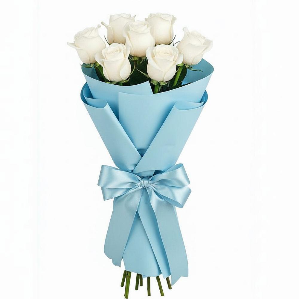 Букет 7 белых роз Проуд в Федоровка Республика Башкортостан