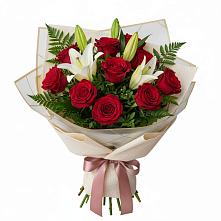 Букет цветов из:  Лилии и Розы в Федоровка Республика Башкортостан
