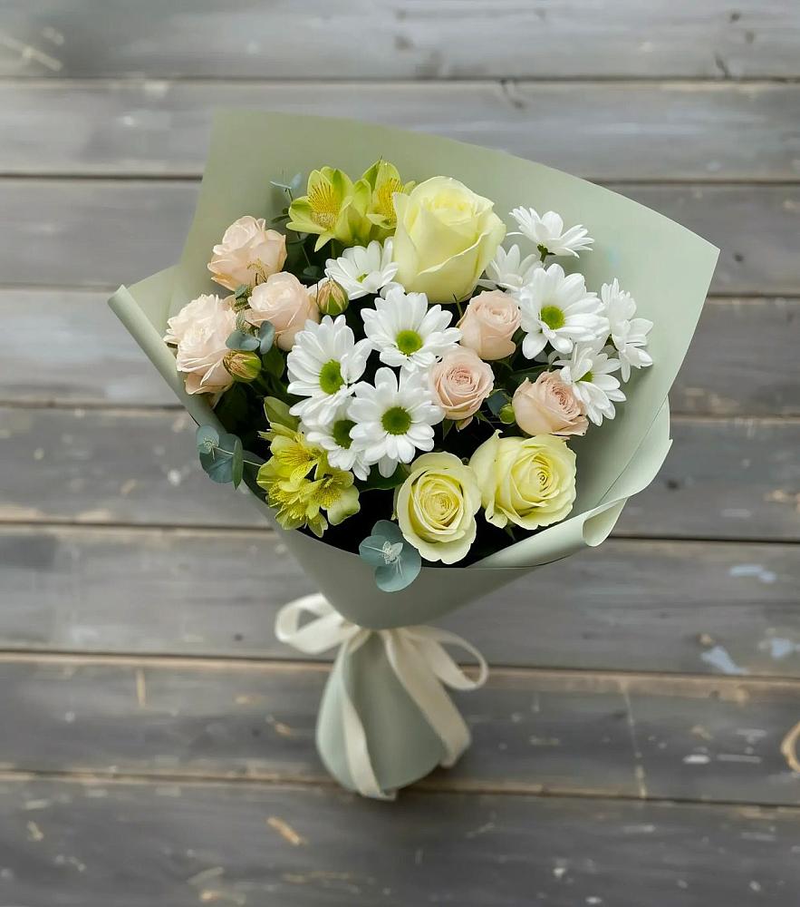 Букет цветов из: Альстромерии, Розы и Хризантемы в Федоровка Республика Башкортостан
