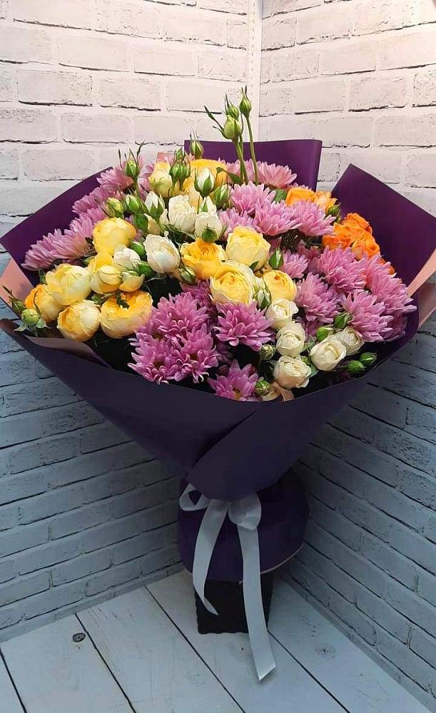 Букет цветов из: Хризантемы и Розы в Федоровка Республика Башкортостан