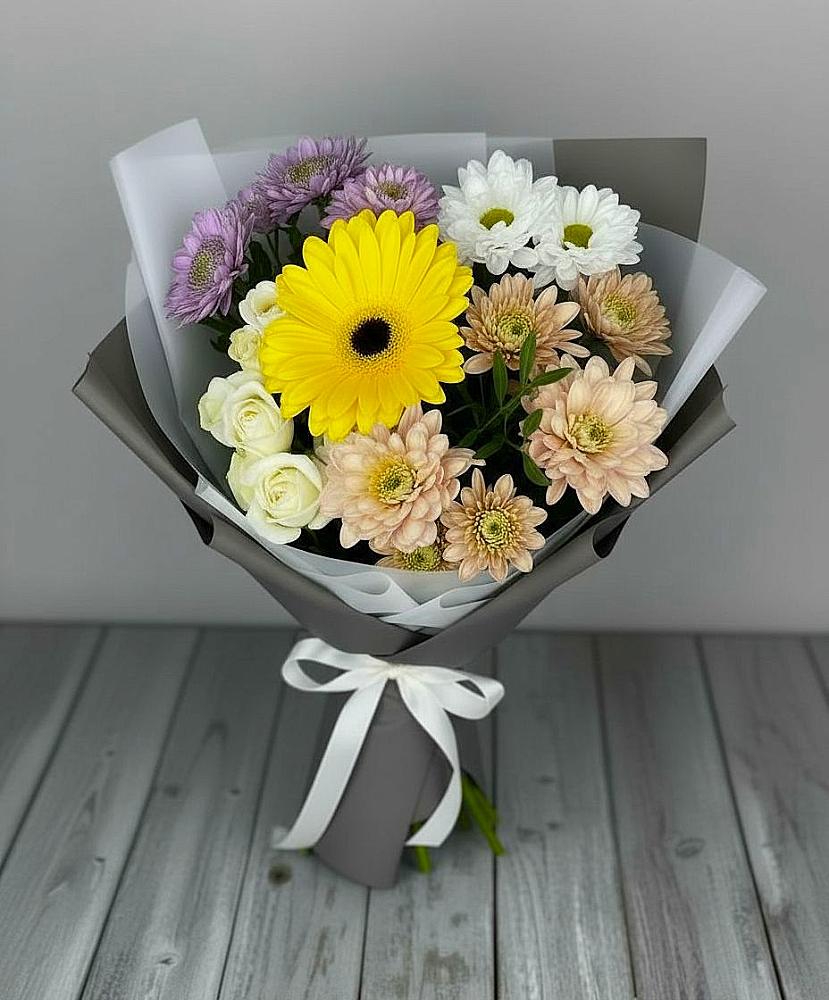 Букет цветов из: Розы, Герберы и Хризантемы в Федоровка Республика Башкортостан