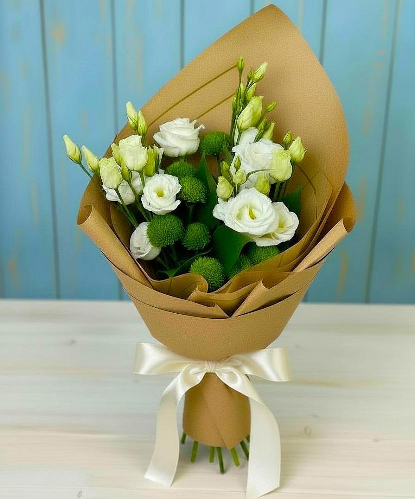 Букет цветов из: Хризантемы и Лизиантусы в Федоровка Республика Башкортостан