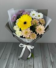 Букет цветов из:  Розы, Герберы и Хризантемы в Федоровка Республика Башкортостан