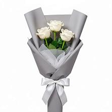 Букет 3 белые розы в Федоровка Республика Башкортостан