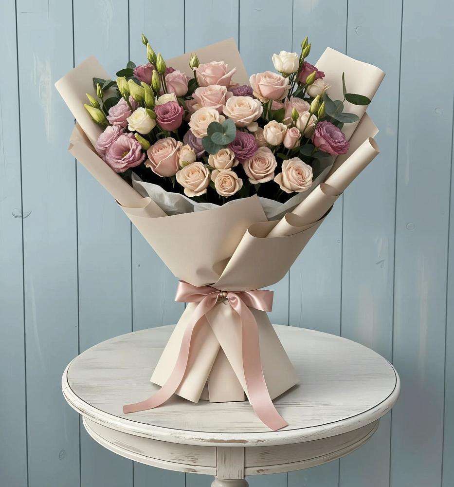 Букет цветов из: Розы и Лизиантусы в Федоровка Республика Башкортостан