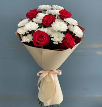 Букет цветов из:  Розы и Хризантемы в Федоровка Республика Башкортостан