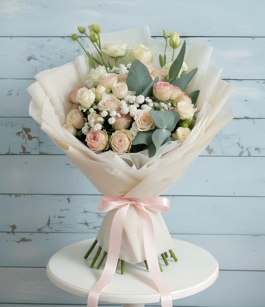 Букет цветов из: Розы и Лизиантусы в Федоровка Республика Башкортостан