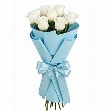 Букет 7 белых роз Проуд в Федоровка Республика Башкортостан