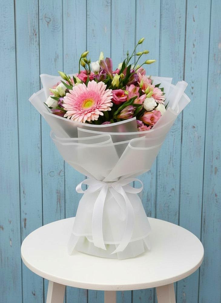 Букет цветов из: Герберы, Альстромерии и Лизиантусы в Федоровка Республика Башкортостан