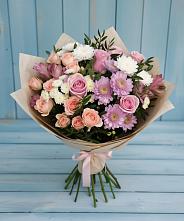 Букет цветов из:  Хризантемы, Розы и Альстромерии в Федоровка Республика Башкортостан