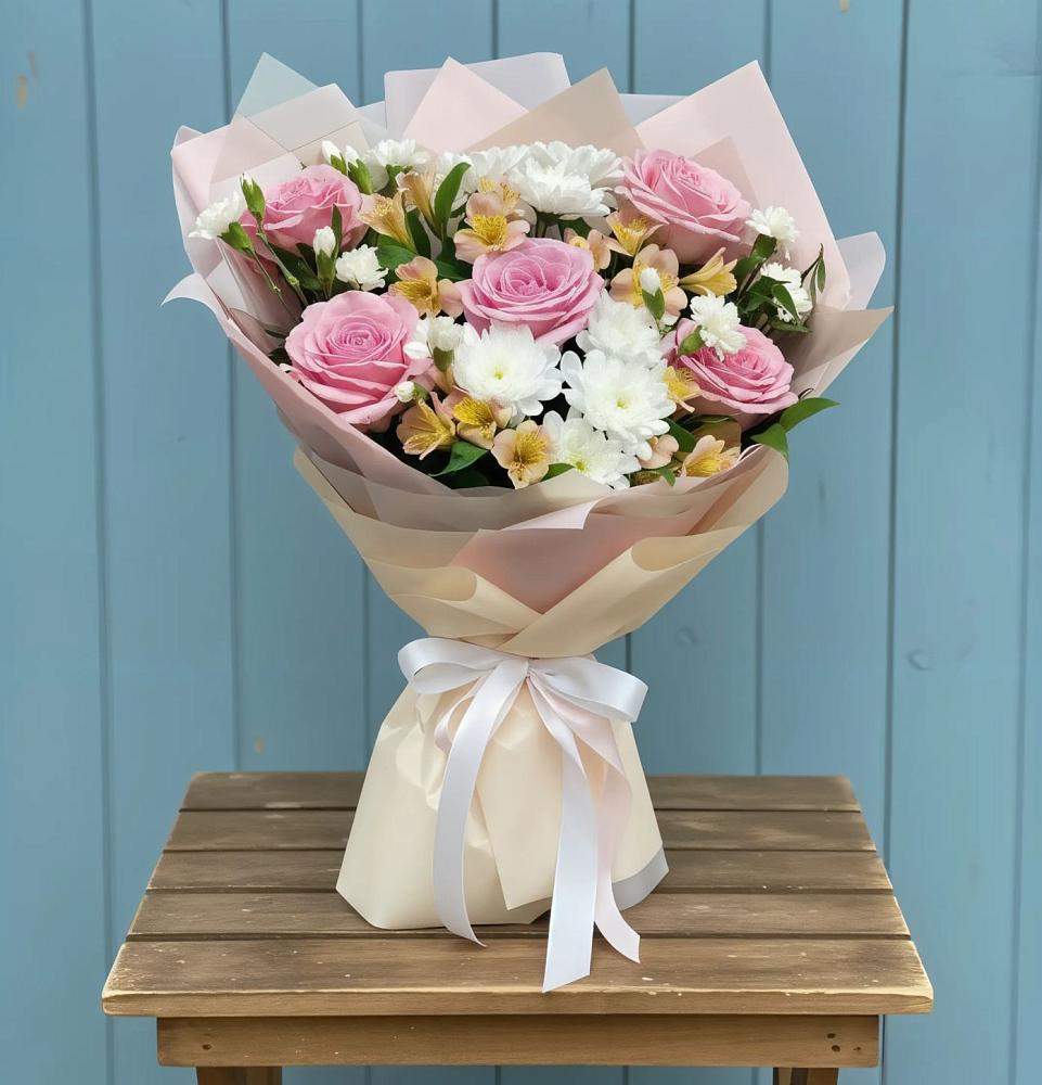 Букет цветов из: Гвоздики, Орхидеи и Розы в Федоровка Республика Башкортостан