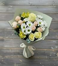 Букет цветов из:  Альстромерии, Розы и Хризантемы в Федоровка Республика Башкортостан