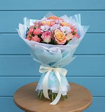 Букет цветов из:  Хризантемы и Розы в Федоровка Республика Башкортостан