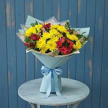 Букет цветов из:  Альстромерии и Хризантемы в Федоровка Республика Башкортостан