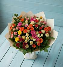 Букет Микс из разноцветных кустовых роз в Федоровка Республика Башкортостан